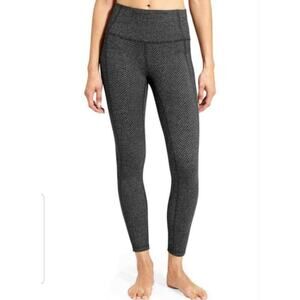 ATHLETA Herringbone Criss Cross Power Up 7/8 Athletic Leggings Size XS Gym Basic